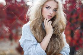 I'm mentally dating a nonexistent blonde blue eyed baker. Autumn Portrait Of Beautiful Young Woman With Long Blonde Hair Stock Photo Picture And Royalty Free Image Image 66125752