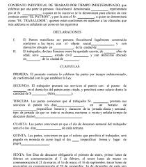 Contrato De Trabajo En Mexico Modelo Contrato