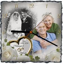 Geschenke zur goldenen hochzeit, die nicht in gold zu bezahlen sind. Schieferuhr Die Geschenkidee Zur Goldenen Hochzeit