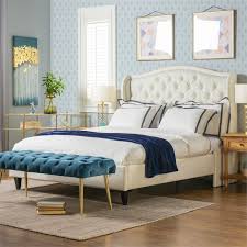 Maybe you would like to learn more about one of these? Jennifer Taylor Home Coverley Tufted Wingback Platform Bed Queen Antique White 52135 3 879 1