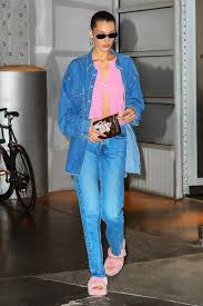 Gigi Hadid Wore Uggs With Bike Shorts And There S Nothing Controversial About It Fashion Double Denim Looks Slides Outfit