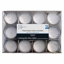 Mainstays Filled Votives With Holders Unscented White 12 Pack Walmart Com Walmart Com