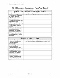 Classroom Ior Management Plan Template Templates Examples A