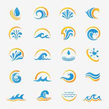 Set Of Water And Sea Symbol Icons Blue Wavy Line Representing The Water And Yellow Curved Line Representing The Sun Logo Beach Wave Png And Vector With Trans Waves Icon Water