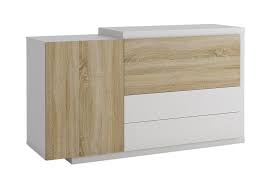 Die wohnwand wird ohne inhalte, deko oder elektrische geräte abgegeben! Kommode Ruma 07 Farbe Sonoma Eiche Weiss Abmessungen 80 X 130 X 36 Cm H X B X T