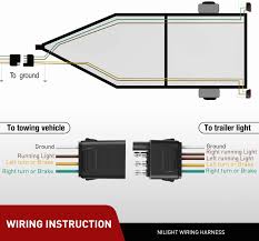 Click on the image below to enlarge it. Nilight 4 Pin Flat Trailer Wiring Harness Kit 18awg 25feet Male 4feet Female Wishbone Style Wiring Harness Extension Kit For Utility Boat Trailer Lights Hitch Accessories Automotive Snowrobin Jp