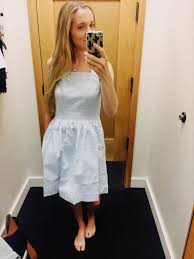 Summer Style Summer Fashion J Crew Factory Embroidered Dress Seersucker Dress Outfit Inspiration Women Casual Summer Party Outfit Casual Party Outfit
