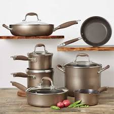 Anolon Advanced Bronze Hard Anodized Nonstick Cookware Set Review Giveaway Steamy Kitchen Recipes Giveaways Cookware Set Anolon Cookware Pots And Pans Sets