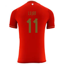 Hombre Camiseta Bolivia Pablo Luján #11 Rojo 2ª Equipación 24-26 La Camisa  Argentina