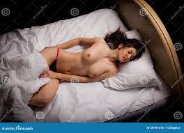 Naked girl in bed. stock photo. Image of bedroom, morning - 38741016