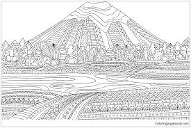 Free printable coloring pages for kids. Mountain Landscape Coloring Pages Mountains Coloring Pages Coloring Pages For Kids And Adults