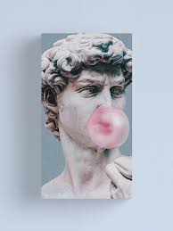 DAVID DE MIGUEL ANGEL WITH GUM" Canvas Print by flameando13