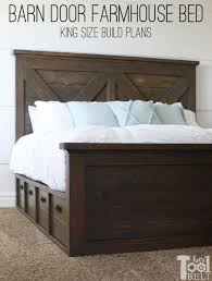 Thank you for reading our project about how to build a bed frame. King X Barn Door Farmhouse Bed Plans Her Tool Belt