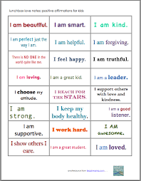 It makes me feel fantastic when i feed myself well. Positive Affirmation Notes For Kids Lunchbox Love Teach Mama