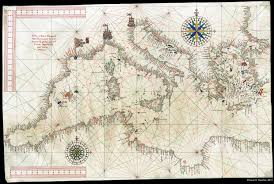 A Medieval Portolan Chart Reconstruction Drawn On Parchment