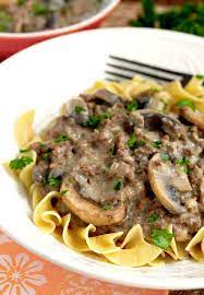 Add beef and continue cooking, breaking it up with a wooden spoon, until no longer pink, about 5 minutes more. Ground Beef Stroganoff Lemon Blossoms