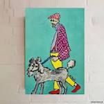 Obraz ręcznie malowany kolorowy obraz portret dziadka - Pakamera.pl