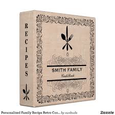Personalized Family Recipe Retro Cookbook 3 Ring Binder Zazzle Com Personalized Family Custom Binders Recipe Book