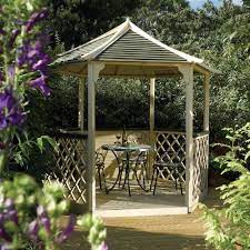 9 11 X 8 6 Ft 3 X 2 6m Wooden Trellis Pagoda Gazebo Kit With Layout Options Wooden Garden Gazebo Garden Gazebo Gazebo Plans