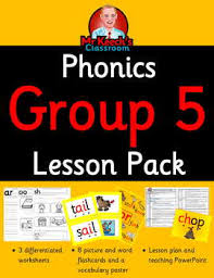 Split into 7 groups, the worksheets contain all 42 letter sounds taught in jolly phonics. Phonics Worksheets Lesson Plan Flashcards Jolly Phonics Group 5 Lesson Pack