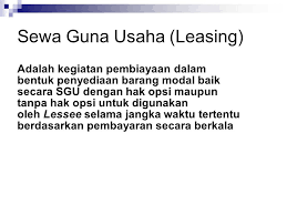 Karena pada masa sekarang demarkasi yang kurang jelas dan. Akuntansi Pajak Atas Leasing Ppt Download