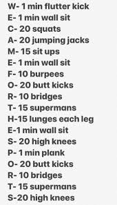 Keep yourself motivated with new workouts every day! Tj Athletic Trainers On Twitter Alphabet Challenge Why Just Spell Your Name When You Could Really Show Them We Came For The Sports It Is All Laid Out For You Perfect Indoor
