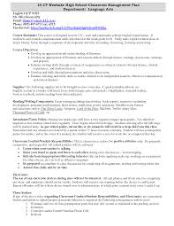Scope Of Work Template Classroom Management Plan High School Classroom Classroom Management