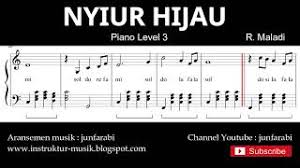 Nyiur hijau di tepi pantai. Nyiur Hijau Not Balok Piano Level 3 Lagu Wajib Nasional Youtube