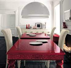 Red dining room sets make it easy to spice up your kitchen or dining area. Red Dining Table With White High Backed Chairs By Altamoda Contemporary Dining Room London By Imagine Living Houzz