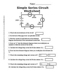 They may ask questions as long as they present answers. Simple Series Circuit Worksheet 1 Distance Learning Tpt