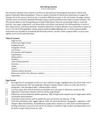 Do not include the introduction or a dedication on the same page as the table of. Apa Edit Checklist