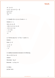 3x + 1 and 5(x2 + 3x) as discussed later in this module the multiplication sign is omitted between letters and between a number and a letter. Important Questions For Cbse Class 7 Maths Chapter 12 Algebraic Expressions