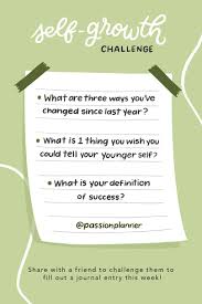 Self Growth Journaling Challenge In 2020 Passion Planner Challenges Told You So