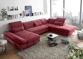 Treffer für samt sofa rot. Couch Melfi R Sofa Schlafcouch Wohnlandschaft Schlaffunktion Berry Rot U Form Ebay