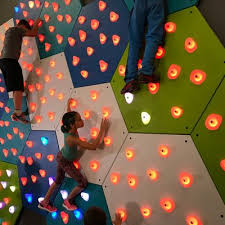 Glow Holds Interactive Climbing Panels Kids Rock Climbing Rock Climbing Wall Interactive Art Installation