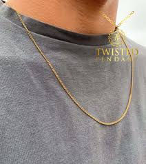 With so many different choices, there are plenty of amazing options for you. 18k Gold Thin Mens Necklace Chain Women S Gold Chain Etsy