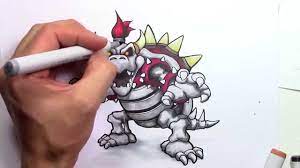 In case you would like to color or draw along. How To Draw Dry Bowser First Time Using Copic Markers Youtube
