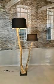 Double Floor Lamp Of Old And Weathered Oak Branch Bodenlampe Stehlampe Und Stehlampe Holz