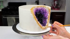 Geode Cake Learn How To Make This Stunning Design W Rock Candy Rock Candy Cakes Geode Cake Rock Cake
