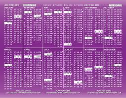 2019 tide chart tri fold inside final pura vida divers