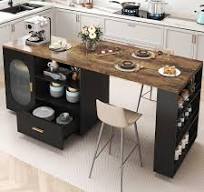 Amazon.com: HSH 72" Rustic Kitchen Island with Storage ...