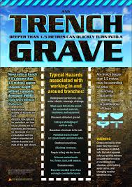 Trench Safety Training Www Scissorlift Training Safety Posters Health And Safety Poster Teaching Safety This safety poster is designed to educate employees and employers on the protective safety techniques to be applied in trenching and excavation. trench safety training www scissorlift