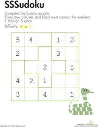 We have the world exclusive: Snake Sudoku Worksheet Education Com Sudoku Math Games For Kids Soduko For Kids