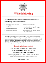 Explain your role in the case 3. Whistleblower Protection In The United States Wikipedia