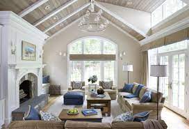 Our design studio designed a gut renovation of this home which opened up the floorplan and radically changed the functioning of the footprint. Vaulted Ceiling Living Room Paint Color Tv Above Fireplace Basement Victorian Compact Kids Design B Vaulted Ceiling Living Room Living Room Ceiling Great Rooms