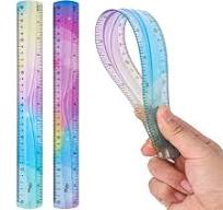 Grevosea Flexible Rulers 2-Pack - 15cm/6inch Soft PVC Bendable Measuring  Tools