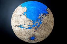 Topographic Map From Mars With Oceans Looks Impressive Wooden Map Topographic Map Map