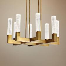 Modern Forms Cinema 26 W Aged Brass 8 Light Led Chandelier 55m90 Lamps Plus Led Chandelier Modern Led Lighting Modern Forms