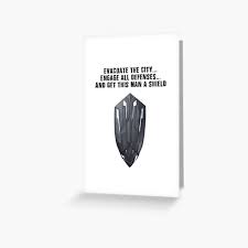 A collection of quotes from the television series agents of s.h.i.e.l.d. New Shield Quote Greeting Card By Uniqueegg Redbubble
