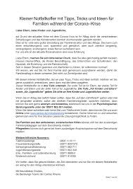 In summe eher ein längeres absackerspiel für die familie. Https Www Caritas Rheine De Cms Contents Caritas Rheine De Medien Dokumente Hilfen Und Angebote Kinder Jugendliche U Kleiner Notfallkoffe Kleiner Notfallkoffer Mit Tipps Corona Zeit 2 Pdf